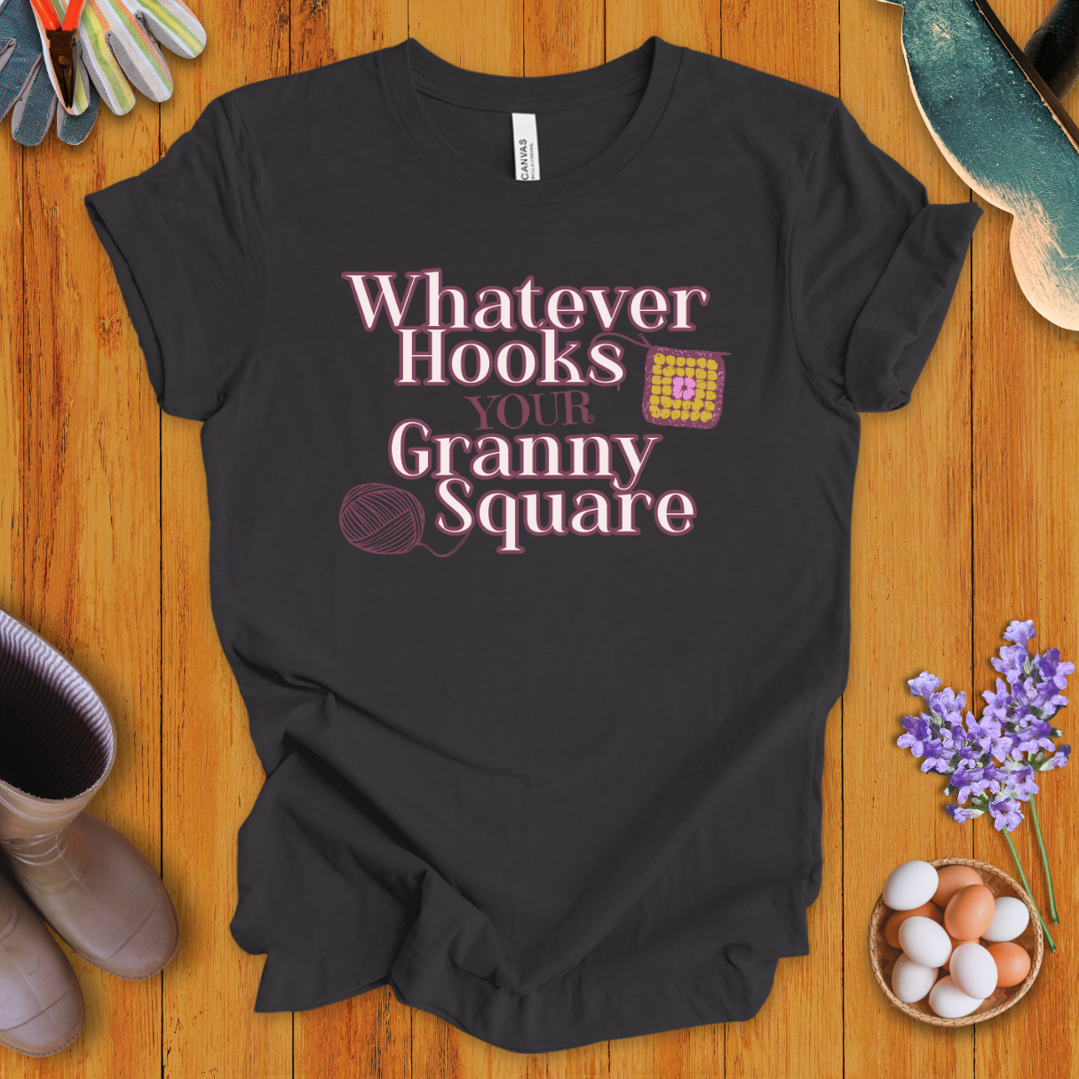 Whatever Hooks Your Granny Square T-Shirt