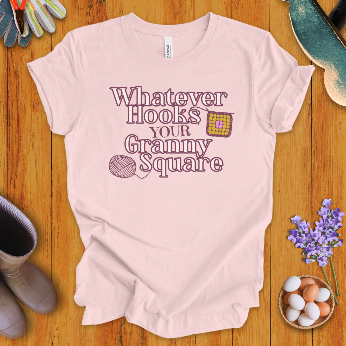 Whatever Hooks Your Granny Square T-Shirt