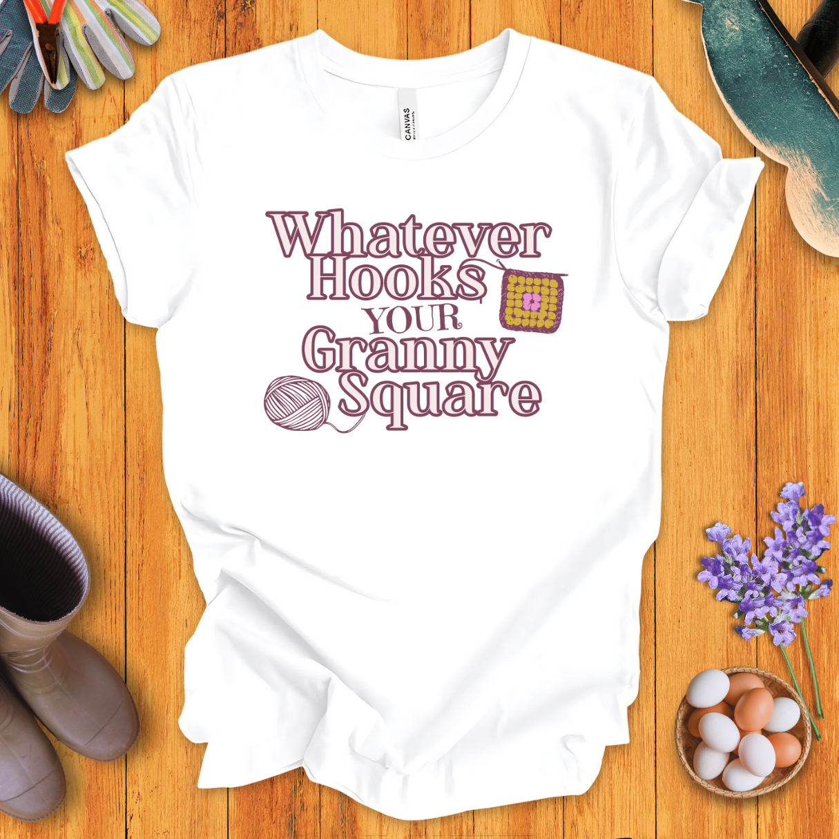 Whatever Hooks Your Granny Square T-Shirt