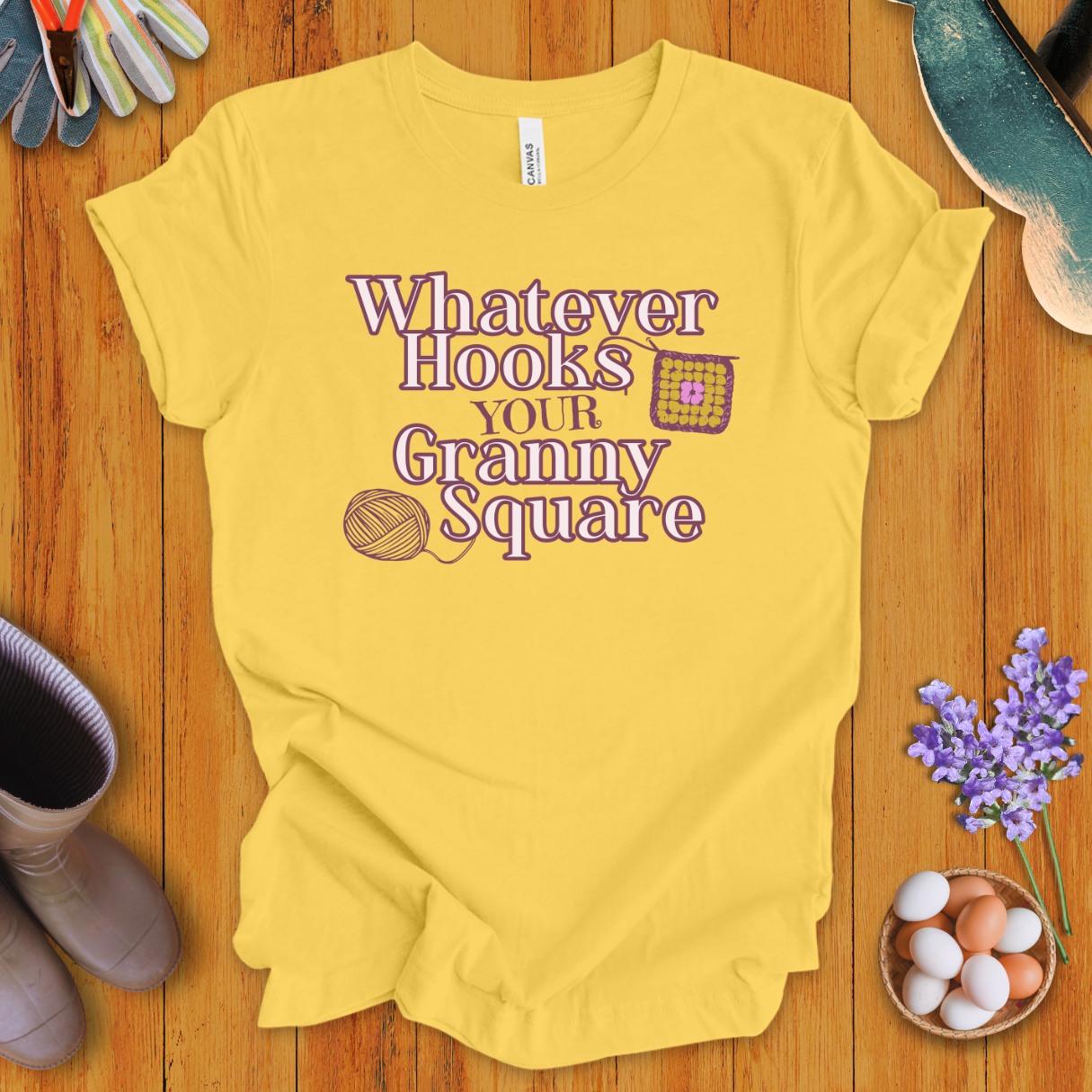 Whatever Hooks Your Granny Square T-Shirt